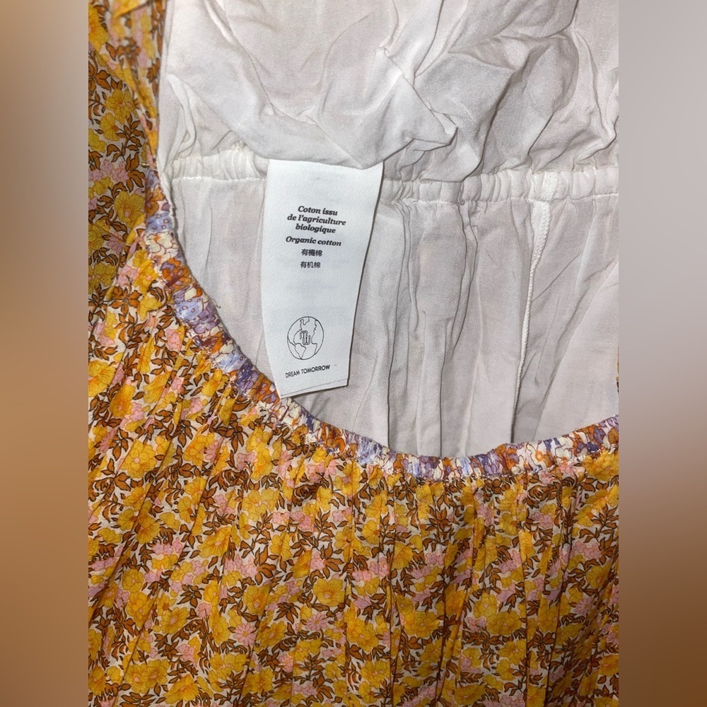New! Maje Risso Yellow Floral Cut-Out Mini Long Sleeve Dress 🌼 Small - Picture 16 of 16